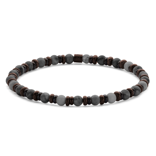 Frank 1967 Armband Spectrolite / Brekzienjaspis 4mm Edelstahl IPB