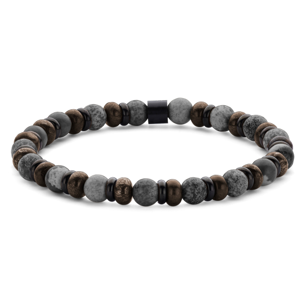 Frank 1967 Armband Spectrolite / Brekzienjaspis 6mm Edelstahl IPB