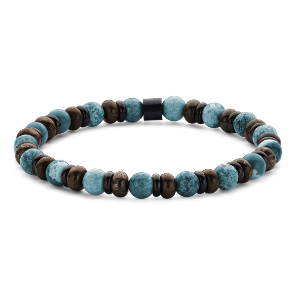 Frank 1967 Armband Apatit / Brekzienjaspis 6mm Edelstahl IPB