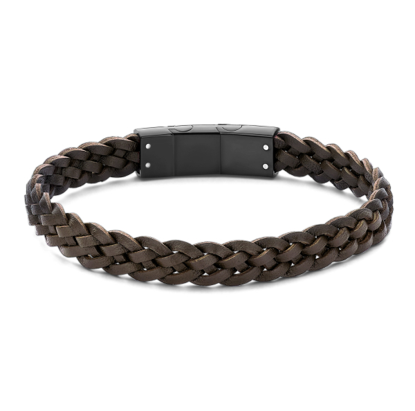 Frank 1967 Armband Echt Leder dunkelbraun 8,3mm Edelstahl IPB