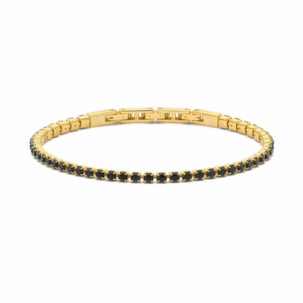 Frank 1967 Armband mit Zirkonia schwarz Ø 3mm Edelstahl IPG