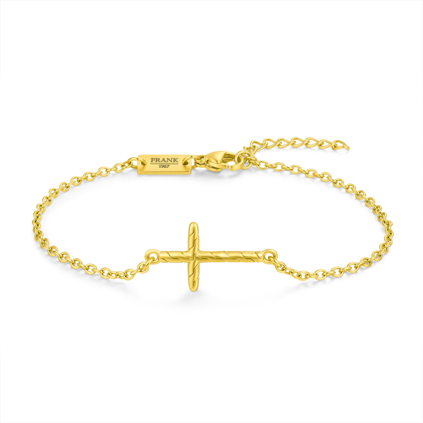 Frank 1967 Armband mit Kreuz Edelstahl IPG