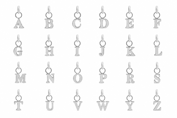 Buchstabenanhänger klein Edelstahl