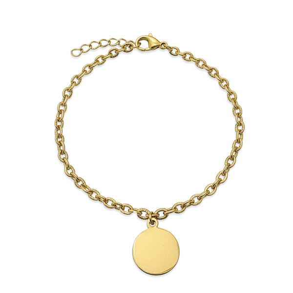 Armband mit Gravurplatte 16+3cm Edelstahl IPG