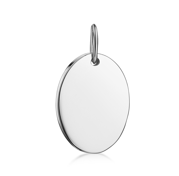Anhänger Gravurplatte Oval 15/11mm Edelstahl