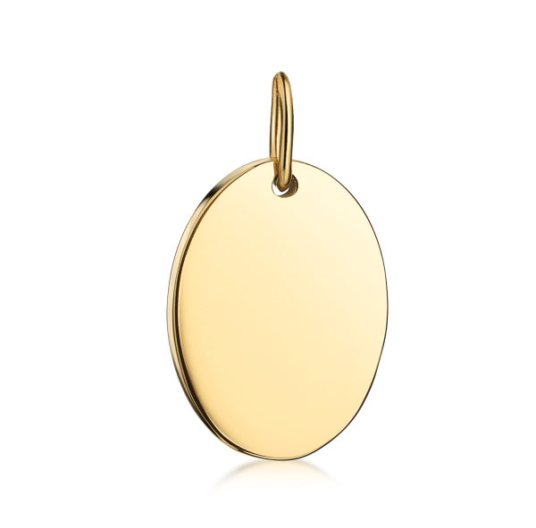 Anhänger Gravurplatte Oval 15/11mm Edelstahl IPG