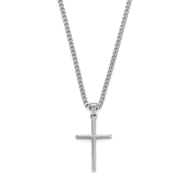 Frank1967 Halskette 50cm mit Anhänger Kreuz Edelstahl IPS