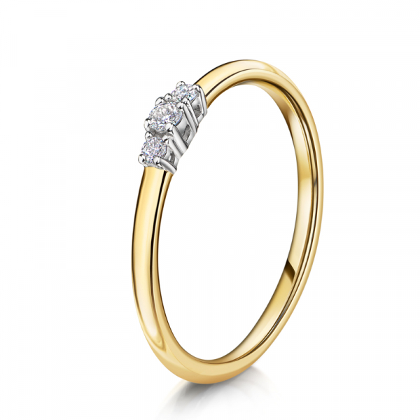 Lovebird Damenring mit Brillant 0,09 ct. Gelbgold 585/000