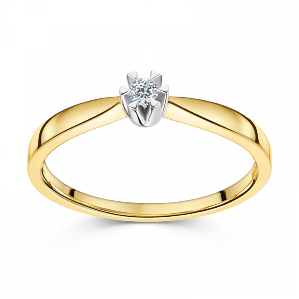 Lovebird Damenring mit Brillant 0,05 ct. Gelbgold 585/000