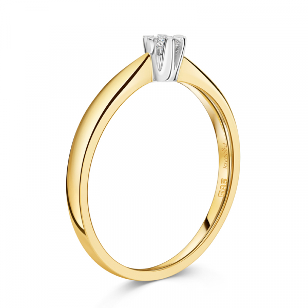 Lovebird Damenring mit Brillant 0,05 ct. Gelbgold 585/000