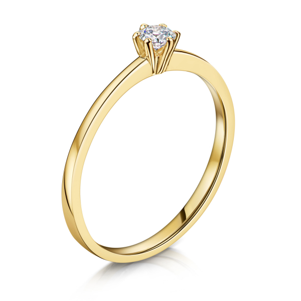 Lovebird Damenring mit Lab Grown Brillant 0,15 ct. Gelbgold 585/000