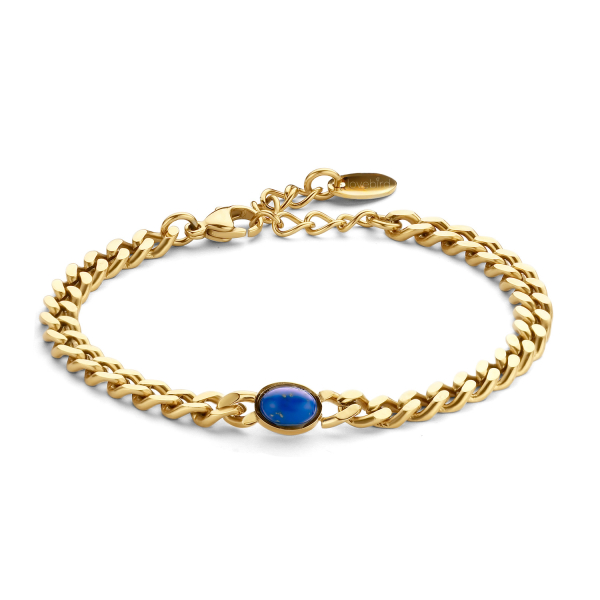 Lovebird Armband mit Lapis Edelstahl IPG