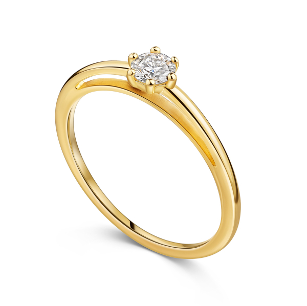 Lovebird Damenring mit Lab Grown Brillant 0,20 ct. Gelbgold 585/000