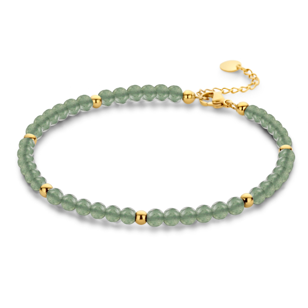 Lovebird Fußkette mit Achat grün Edelstahl IPG