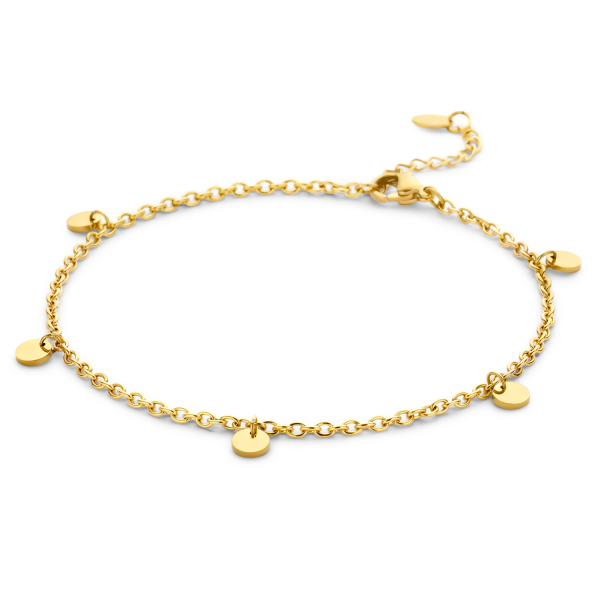 Lovebird Fußkette mit Dots Edelstahl IPG