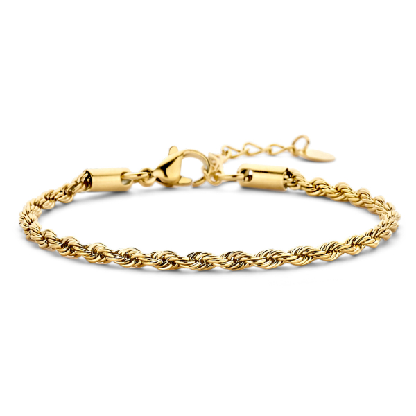 Lovebird Armband Zopfkette Edelstahl IPG