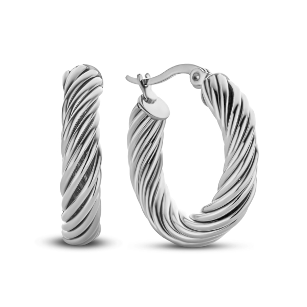 Lovebird Creolen twisted 23mm Edelstahl