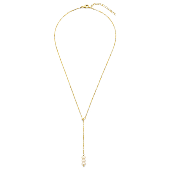 Y-Collier mit 3 Süßwasser-Zuchtperlen Silber 925/000 vergoldet