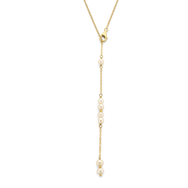 Y-Collier mit 7 Süßwasser-Zuchtperlen Silber 925/000 vergoldet