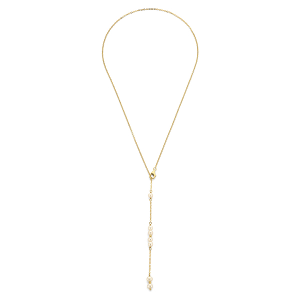 Y-Collier mit 7 Süßwasser-Zuchtperlen Silber 925/000 vergoldet