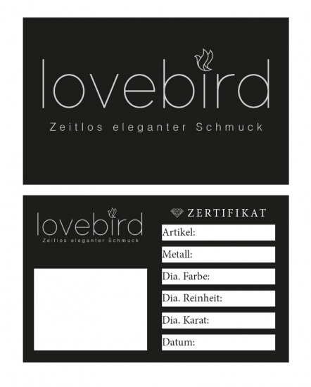 Lovebird Ohrstecker mit Brillant 0,10 ct. Weissgold 585/000