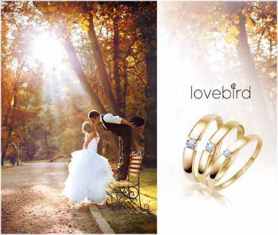 Lovebird Spannring mit Brillant 0,06 ct. Gold 585/000