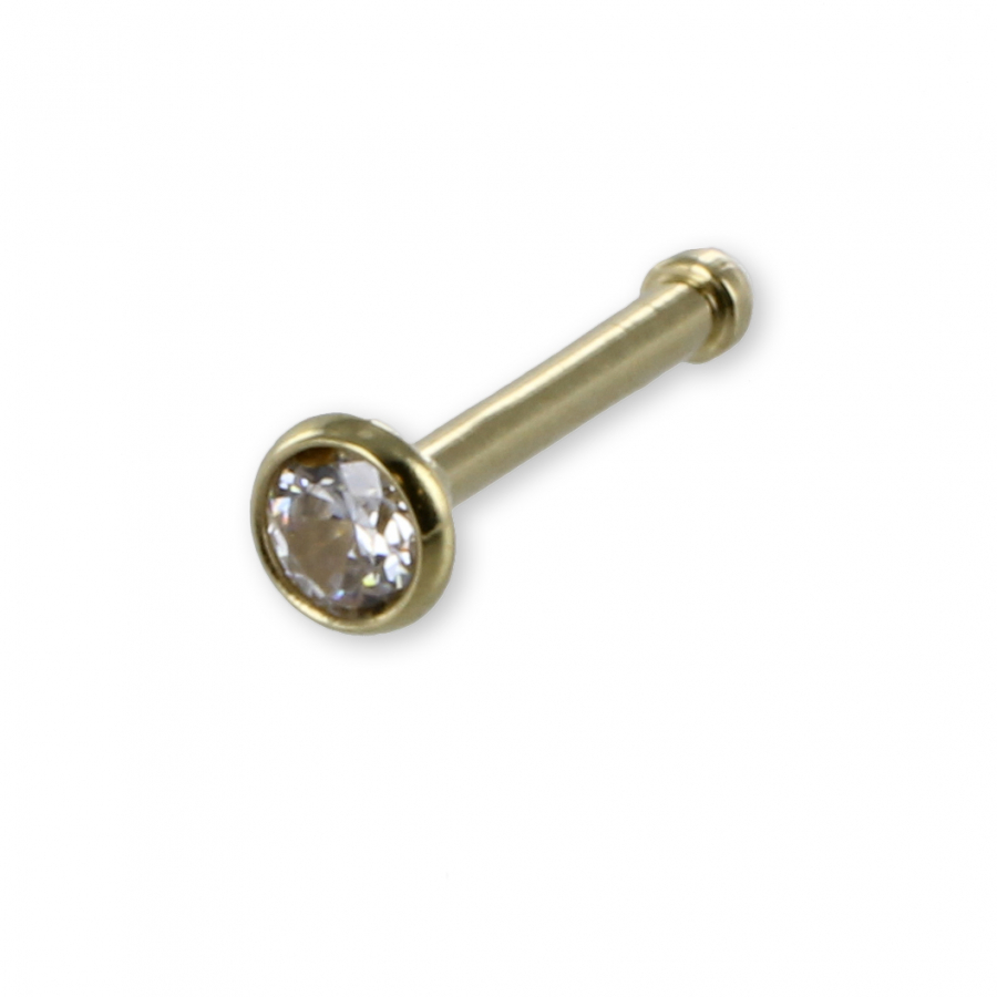 Nasenstecker mit Zirkonia 2,5mm - Gold 750/000