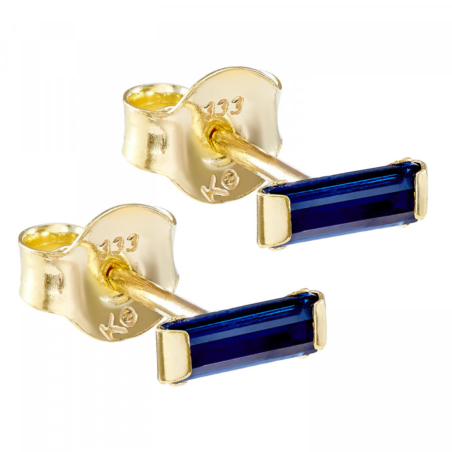 Ohrstecker mit Spinell blau 6x2mm Gold 333/000