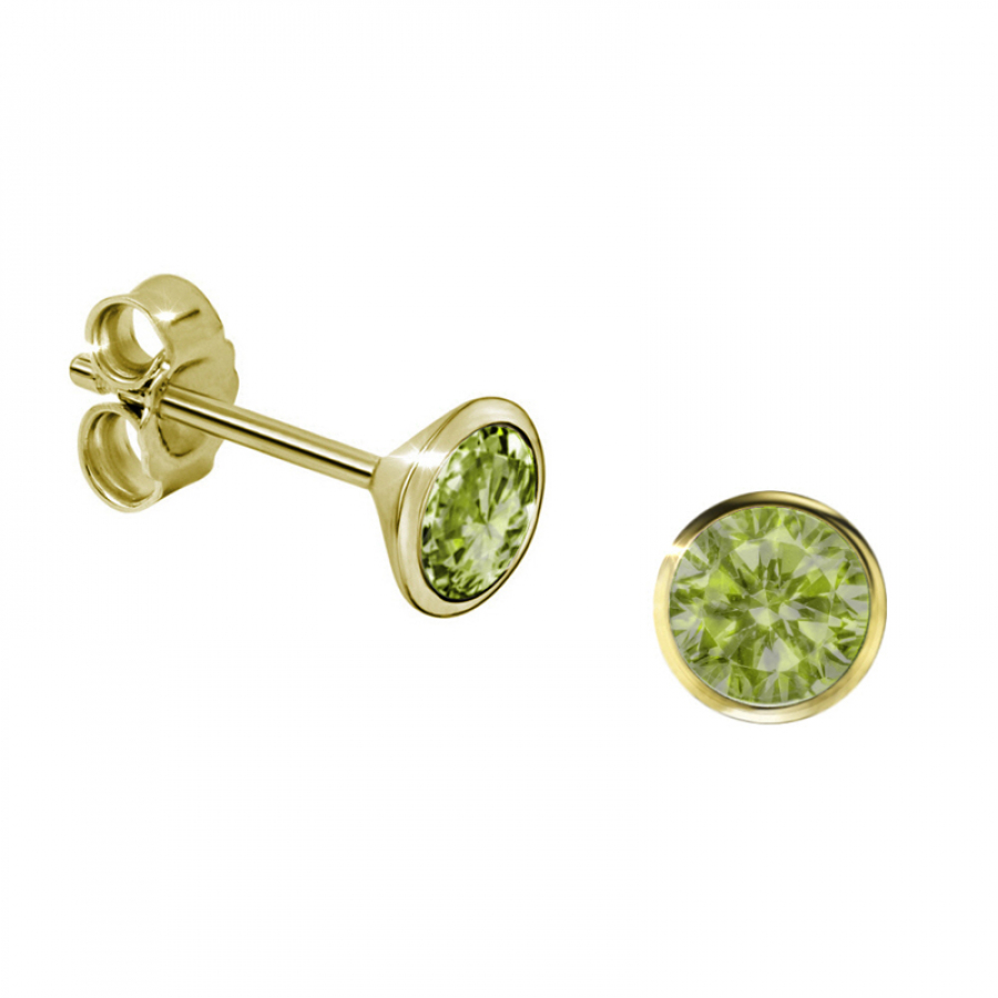 Ohrstecker echter Peridot 4mm Gold 333/000