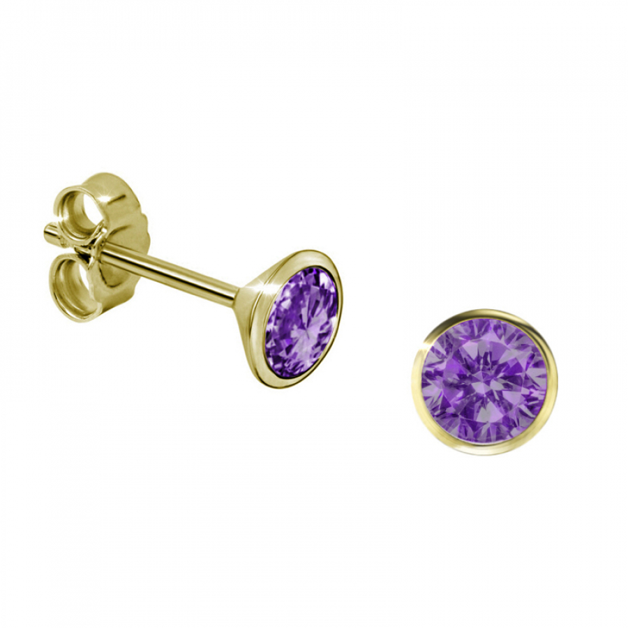 Ohrstecker echter Amethyst 4mm Gold 333/000