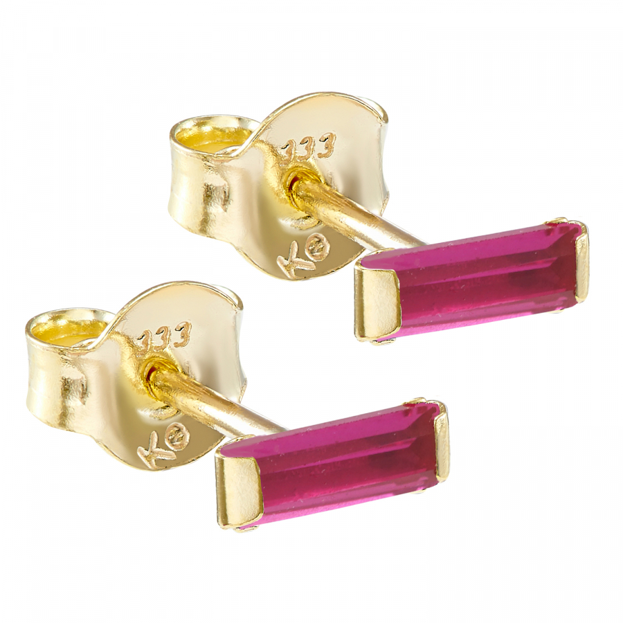 Ohrstecker Rubin 6x2mm Gold 333/000