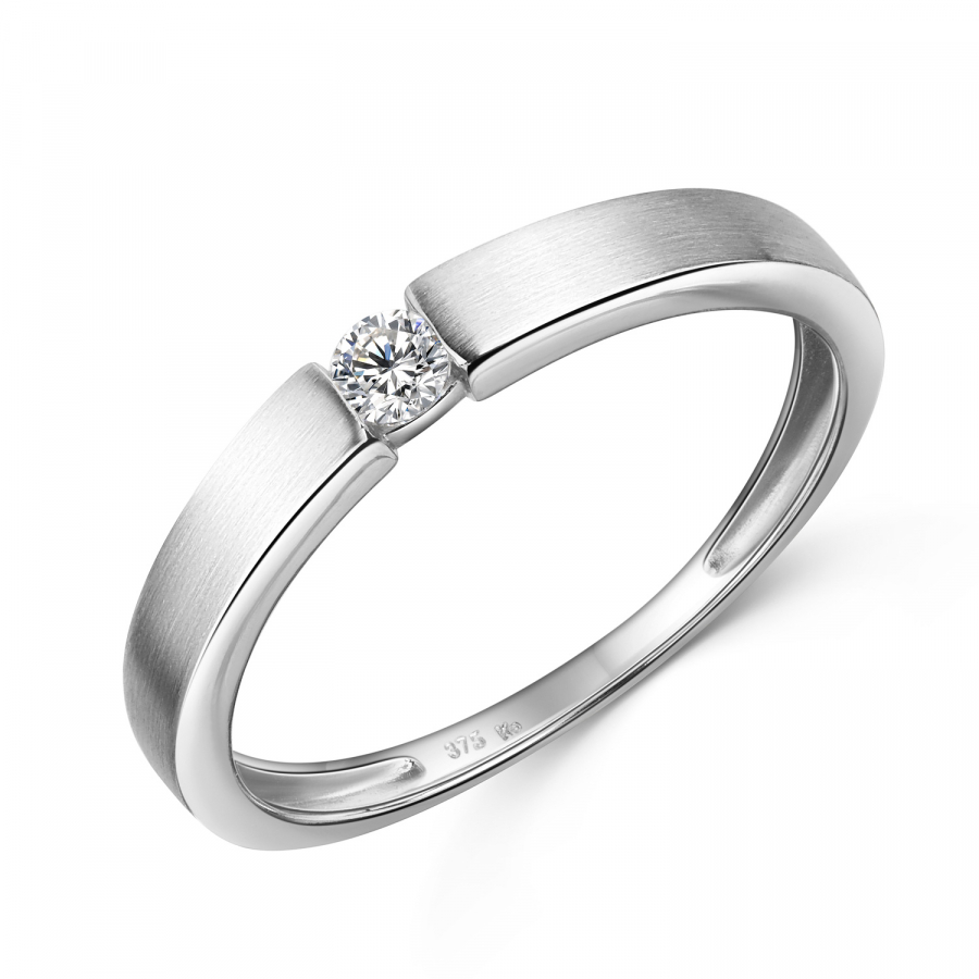 Ring mit Zirkonia - Weissgold 375/000