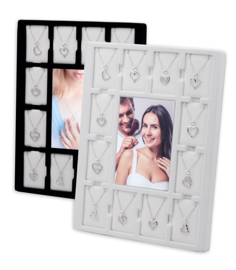 12er Display mit 12 Herz-Colliers aus Echt Silber 925/000