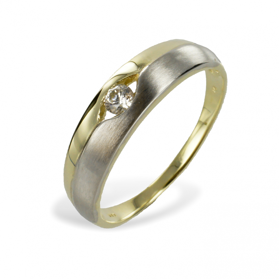 Ring Bicolor mit Zirkonia - Gold 333/000