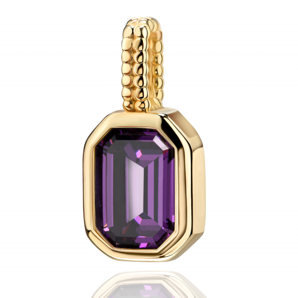 Anhänger Octagon mit Zirkonia in Amethyst Farbe Gold 333/000