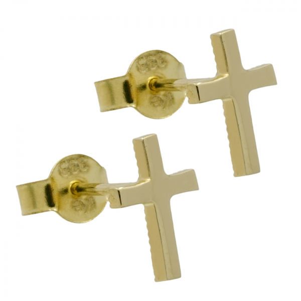 Ohrstecker Kreuz Gold 333/000