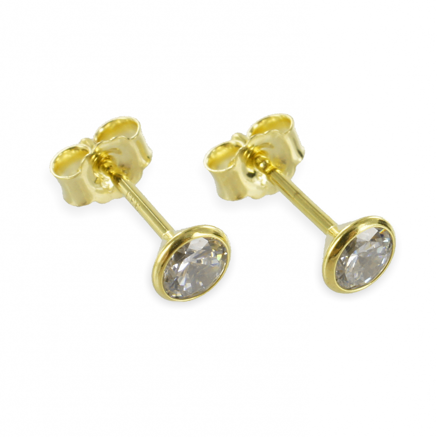 Ohrstecker mit Zirkonia 4mm - Gold 585/000