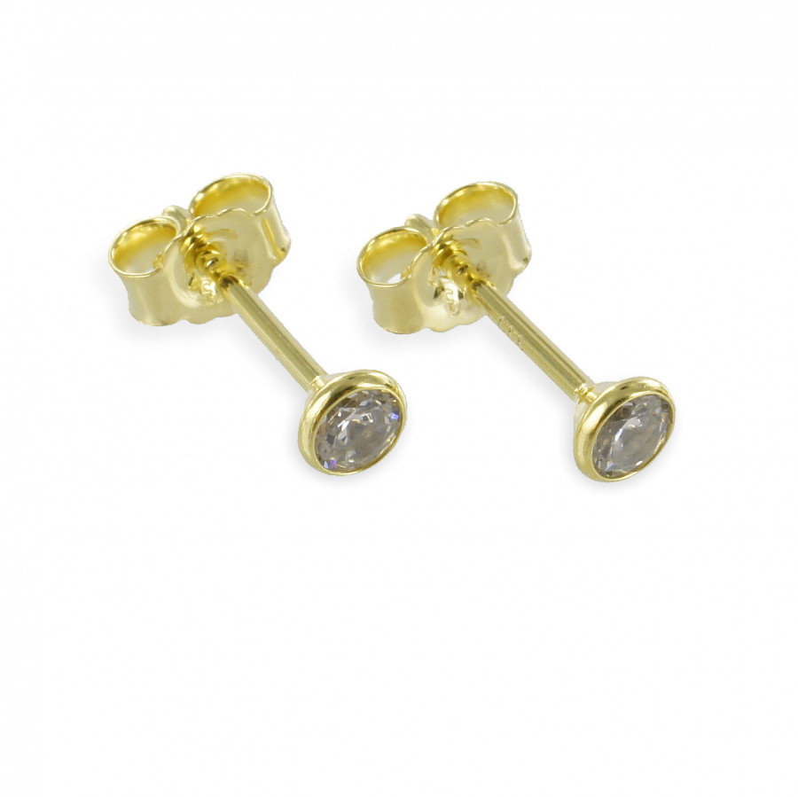 Ohrstecker mit Zirkonia 3mm - Gold 333/000