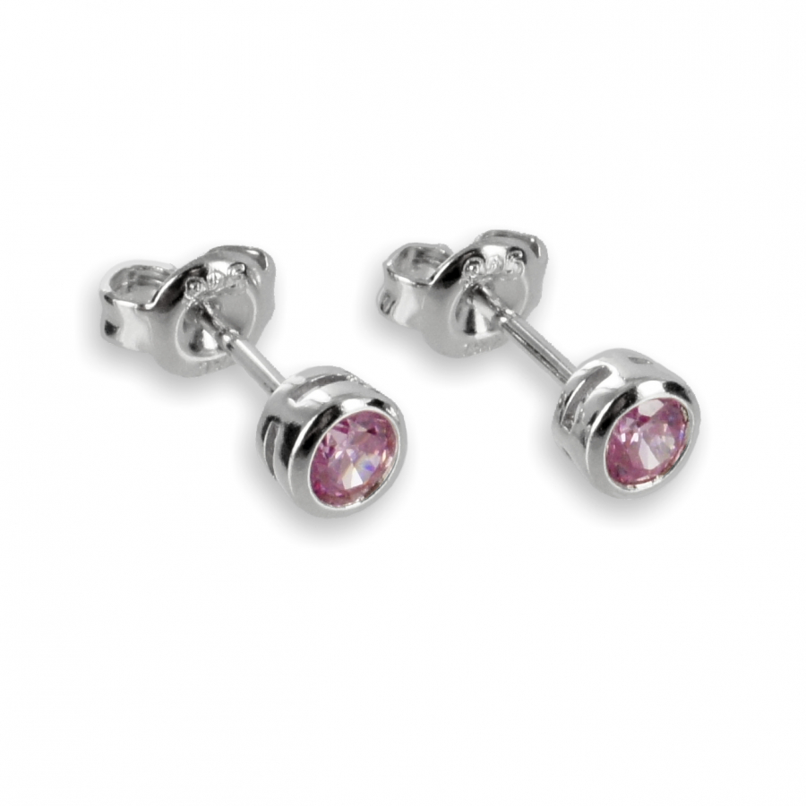 Ohrstecker Zirkonia 3,5mm rosé Silber 925/000 rhodiniert