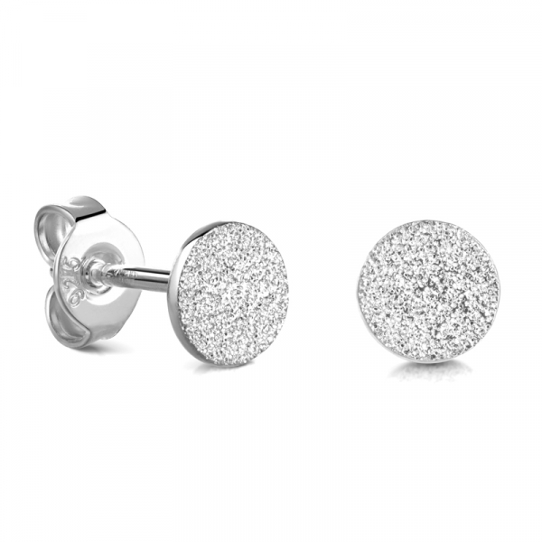 Ohrstecker Dot mit Diamant Glitzer Silber 925/000