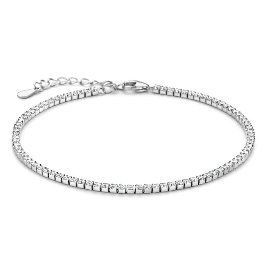 Tennisarmband mit Zirkonia weiß 2.0mm Silber 925/000 rhodiniert