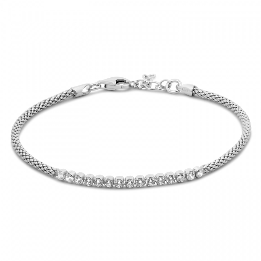 Armband mit 15 Zirkonia - Silber 925/000 rhodiniert