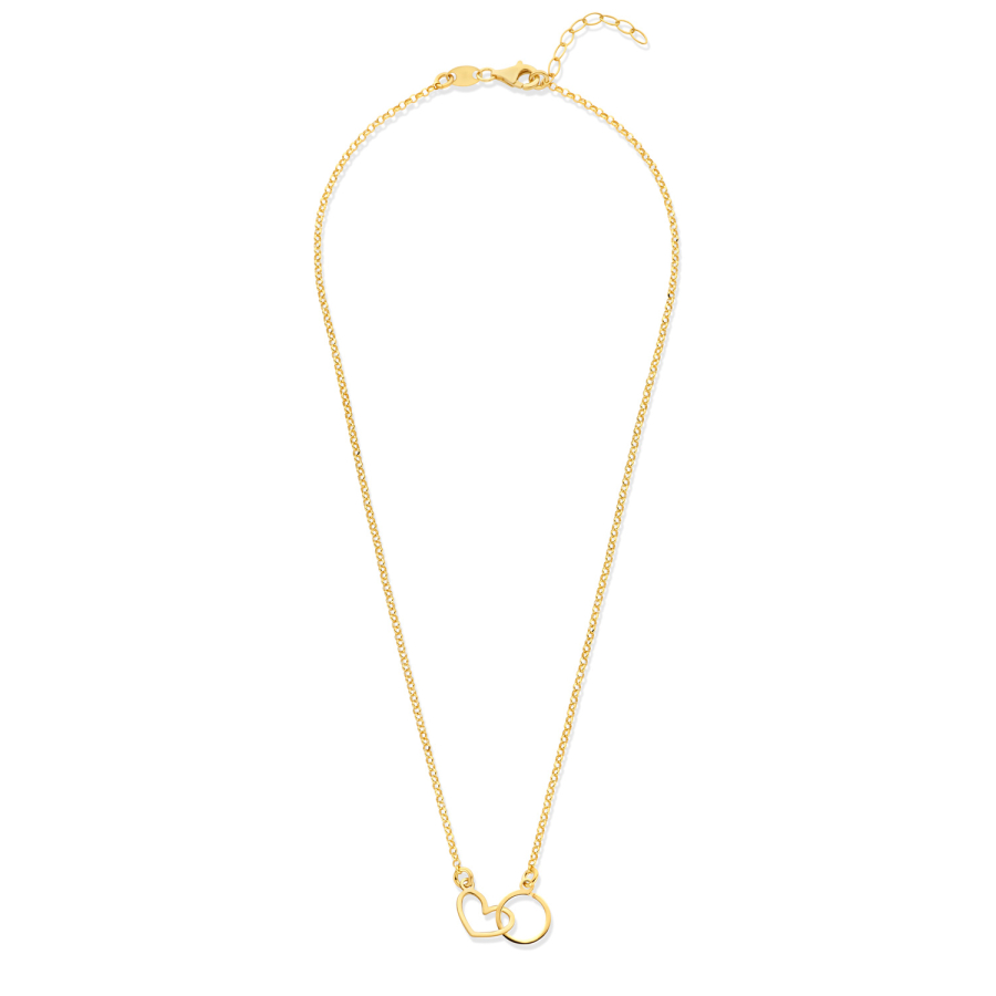 Collier Herz/Kreis Silber 925/000 vergoldet