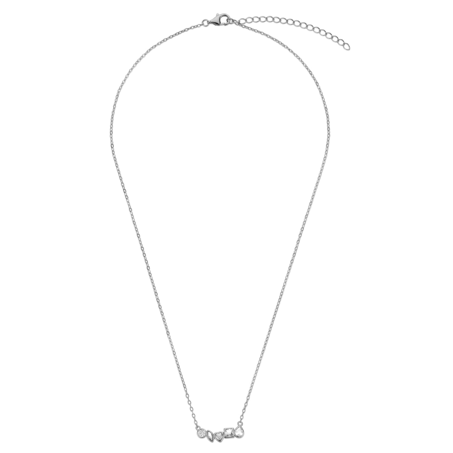 Collier mit 5 Zirkonia Silber 925/000 rhodiniert