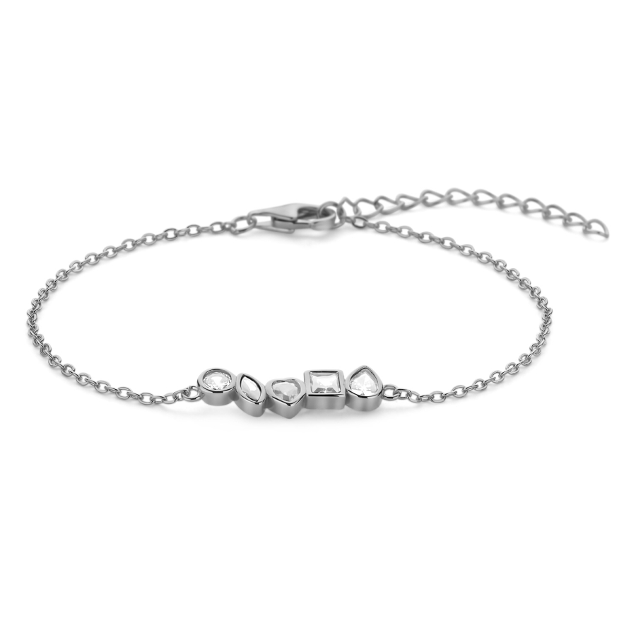 Armband mit 5 Zirkonia Silber 925/000 rhodiniert