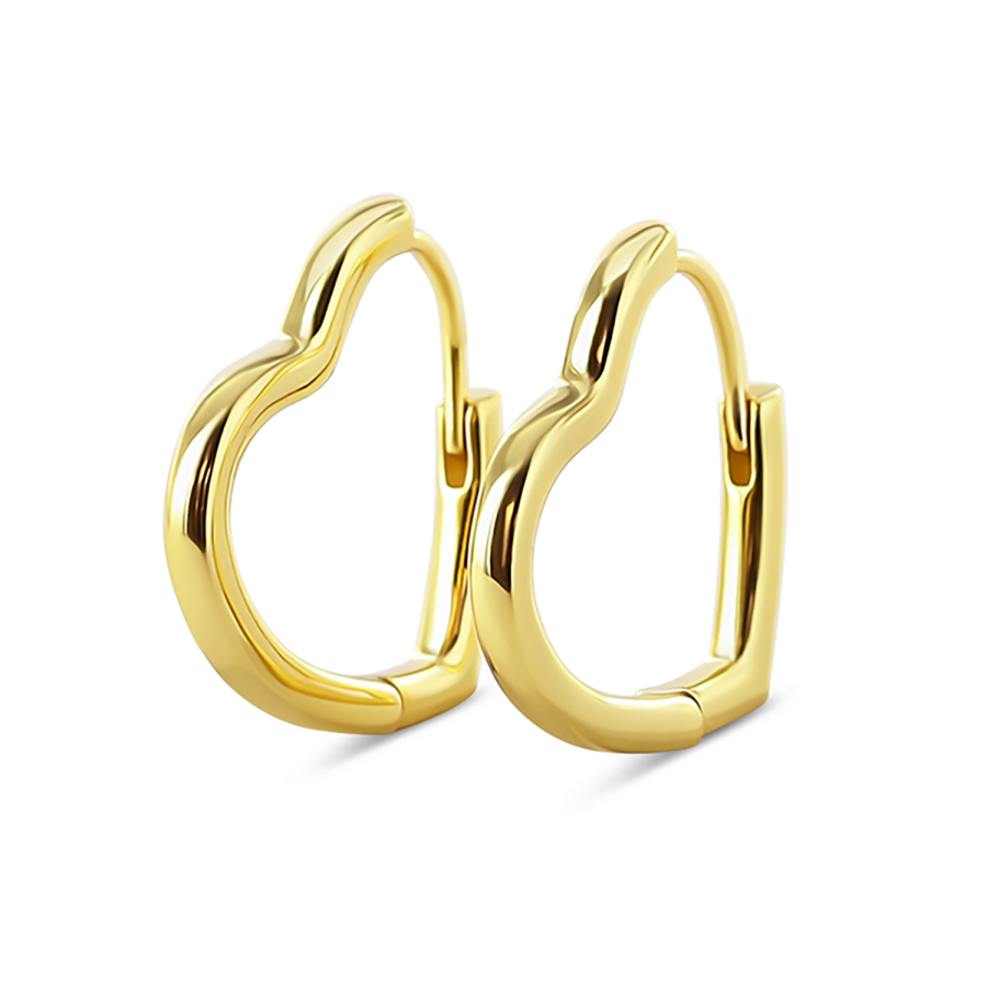 Klappcreolen Herz 16x15mm Silber 925/000 vergoldet