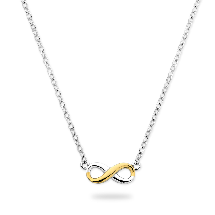 Collier mit Anhänger Endless 38+7cm Silber 925/000 rhodiniert Bicolor