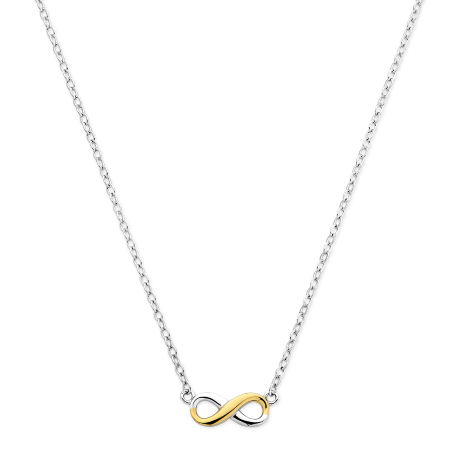 Collier mit Anhänger Endless 38+7cm Silber 925/000 rhodiniert Bicolor