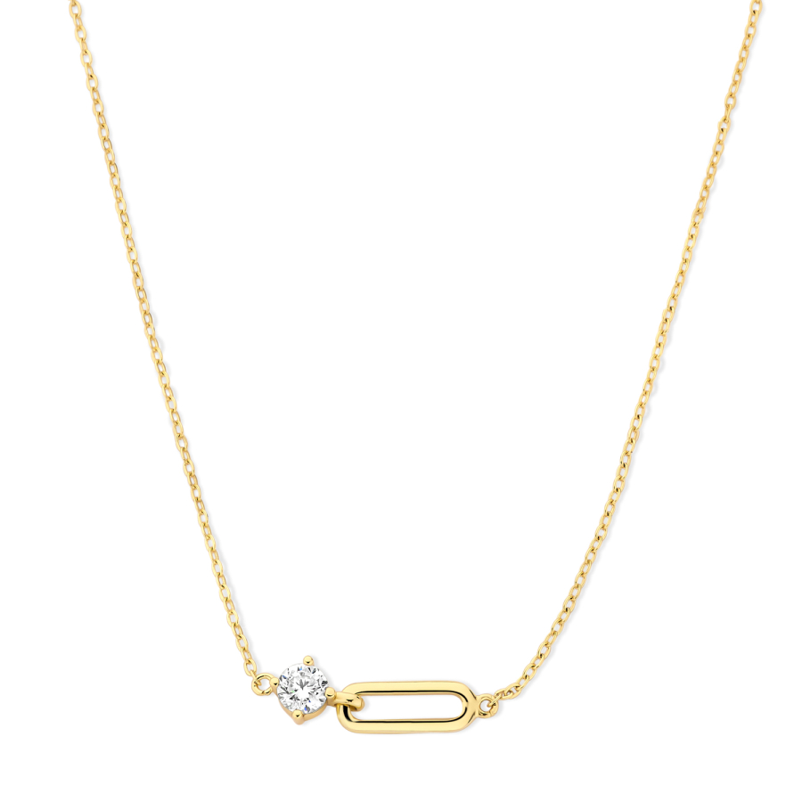 Collier mit Zirkonia Silber 925/000 vergoldet