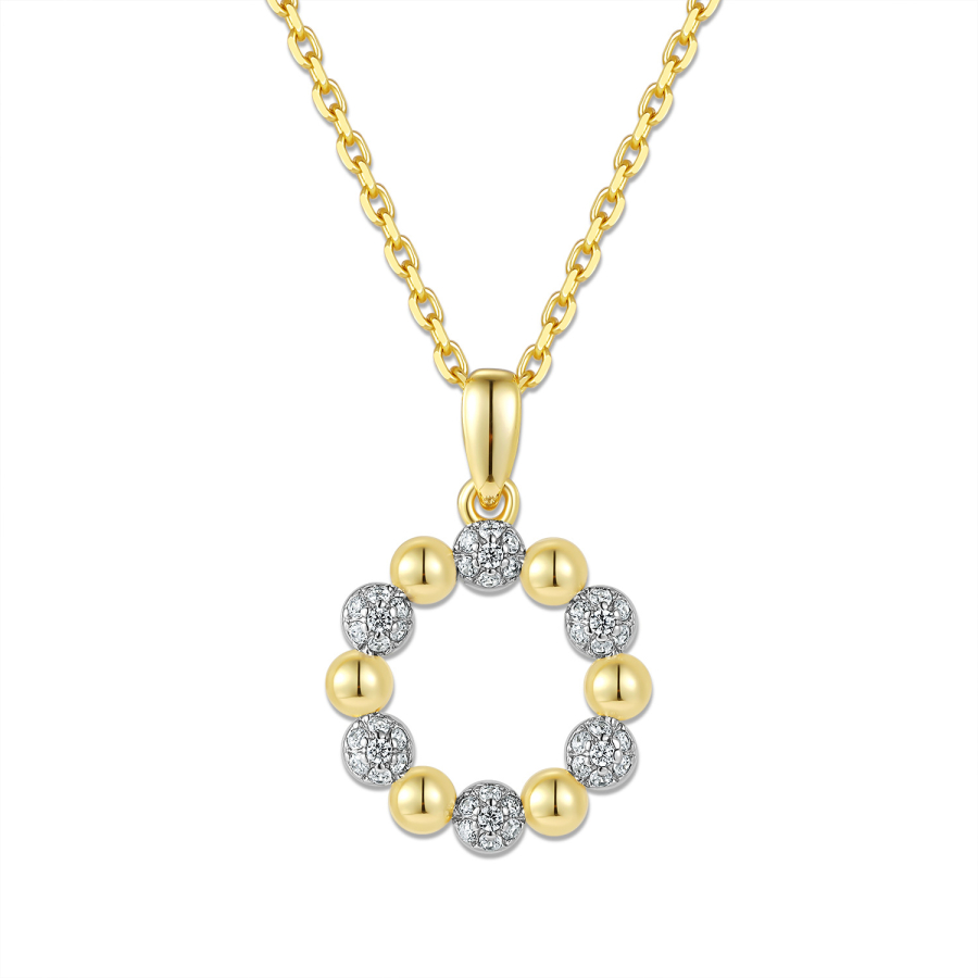 Collier Anhänger Zirkonia Silber 925/000 vergoldet